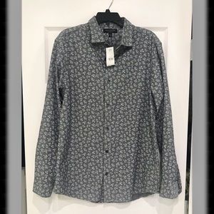 NWT Men’s Long Sleeve Button Up, Large, Slim Fit